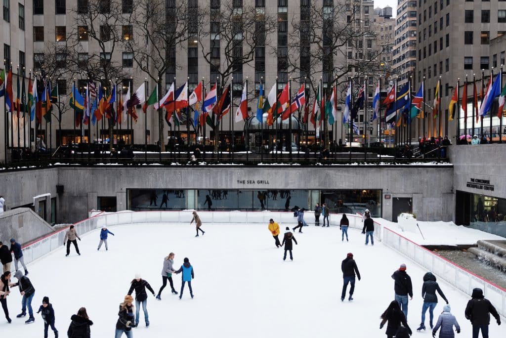 ice skating at Rockefeller Center