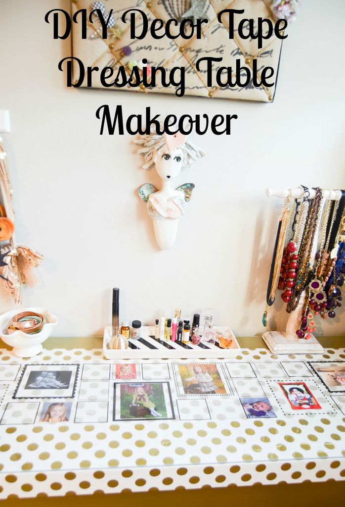 DIY Decor Tape Dressing Table Makeover