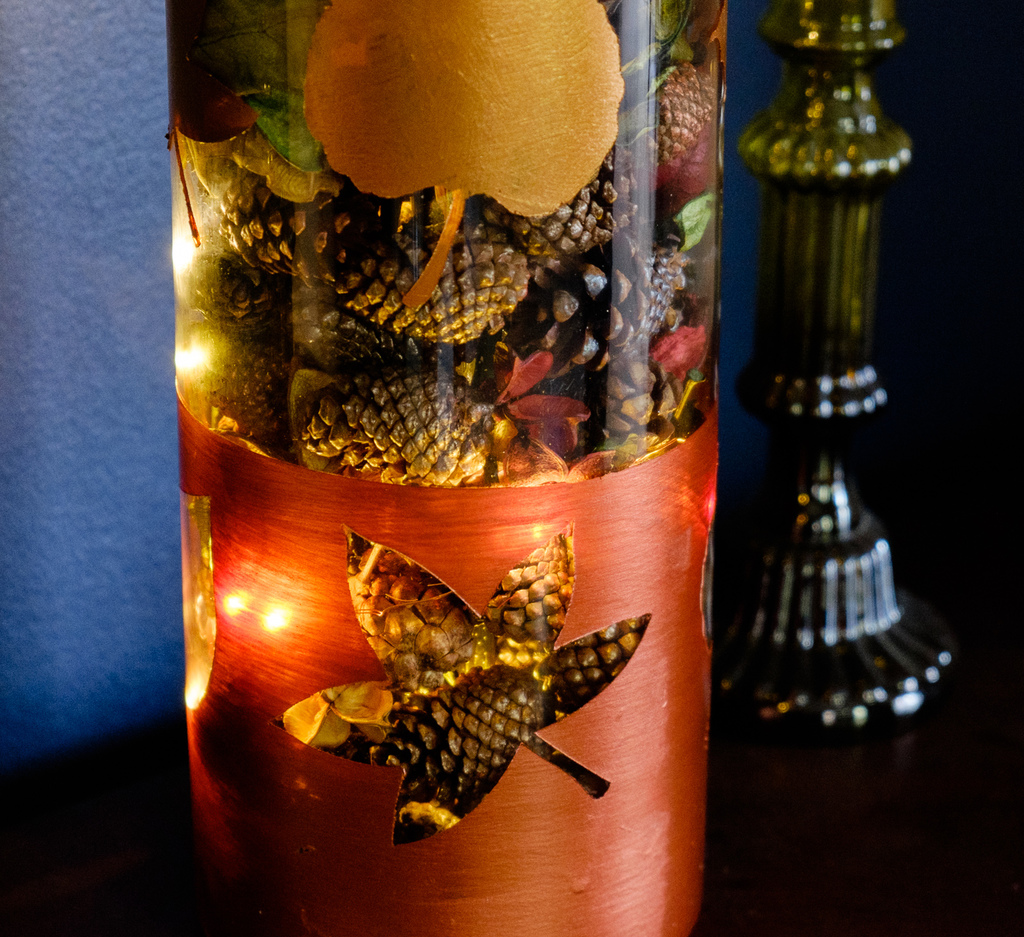 Metallic Painted Fall Vase