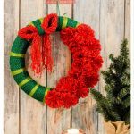 Christmas Yarn Flower Wreath