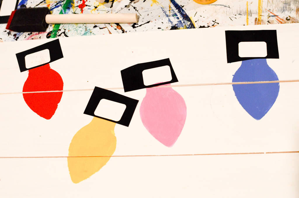 Painted Christmas Lights Pallet