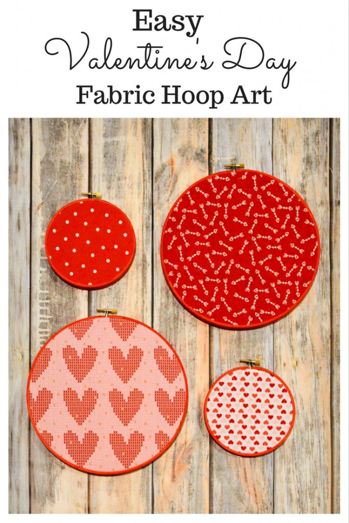 Easy Valentine's Day Fabric Hoop Art
