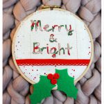 Merry and Bright Cross Stitch Hoop