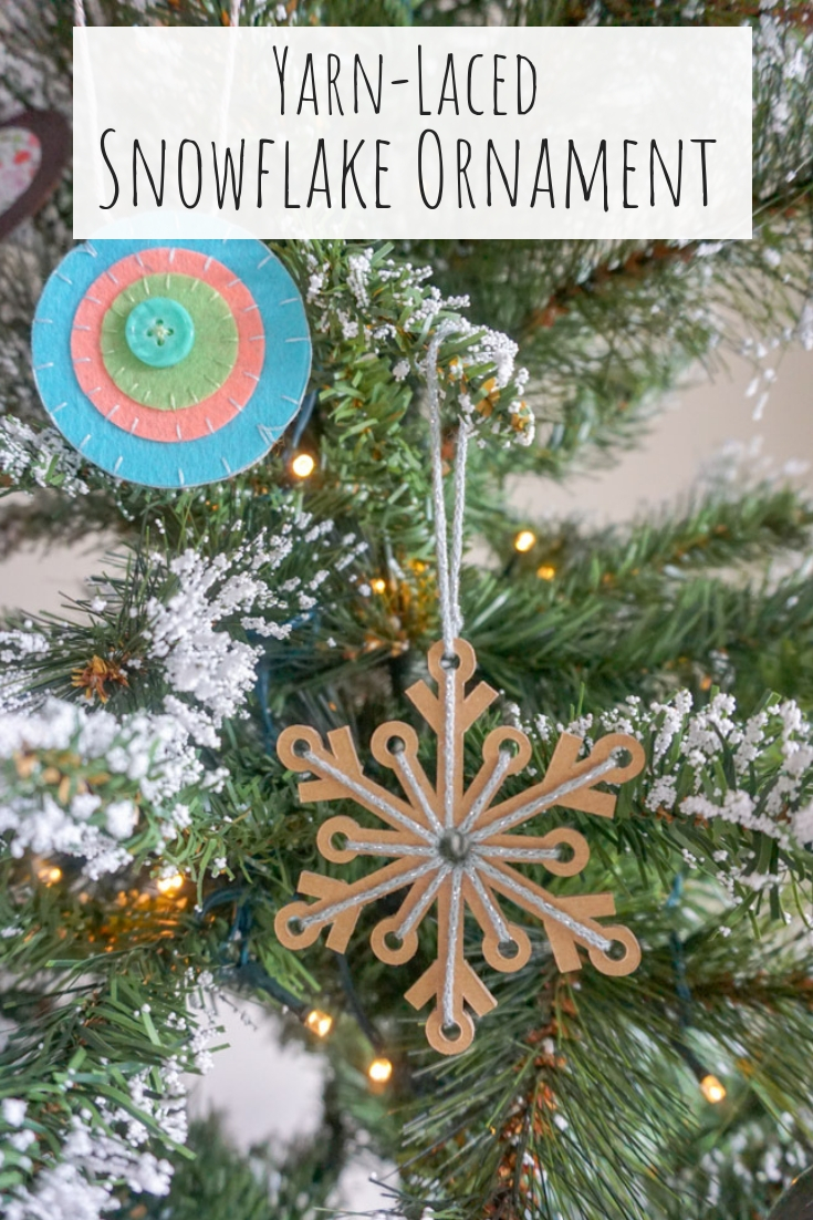 Yarn-Laced Snowflake Ornament
