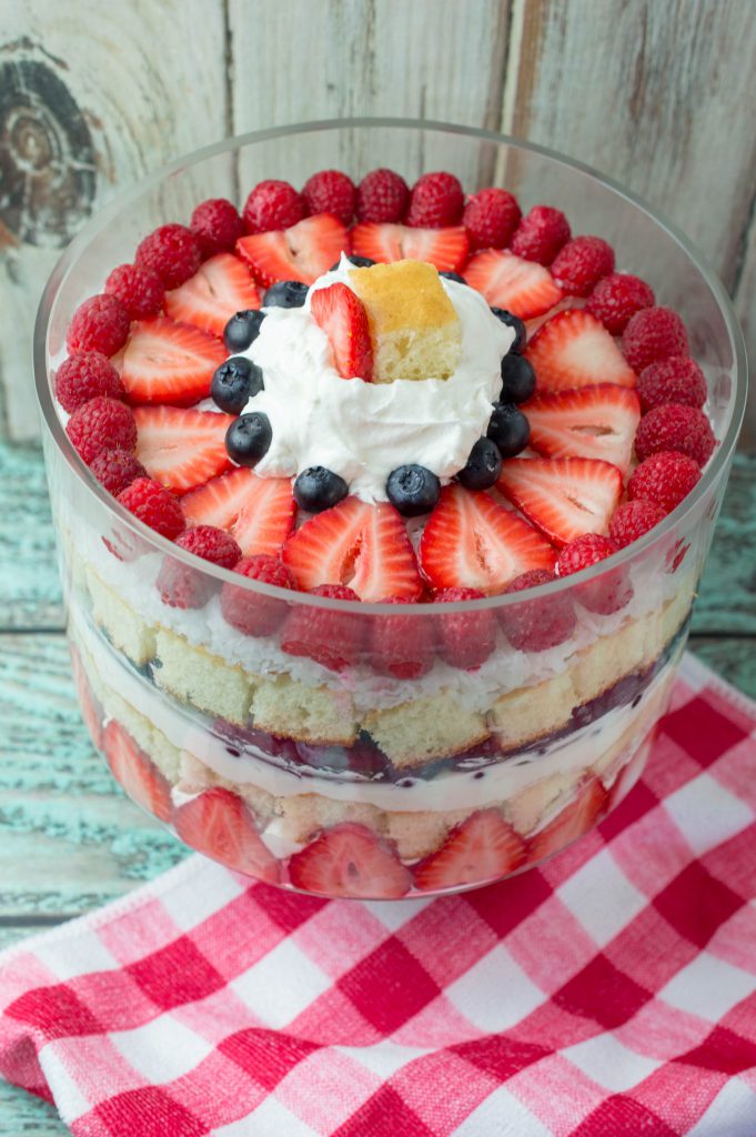 Red, White, and Blue Cheesecake Trifle
