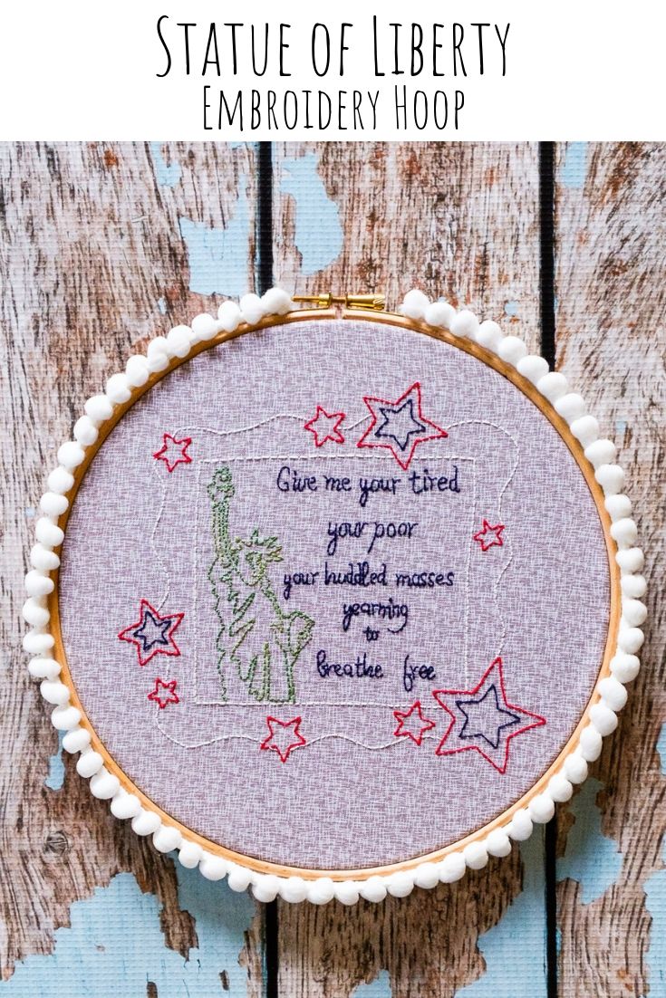 Statue of Liberty Embroidery Hoop