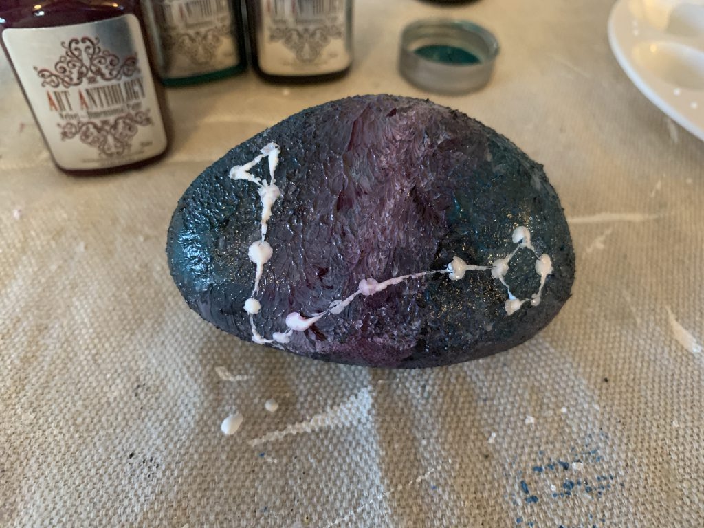 Pisces Constellation Painted Rock