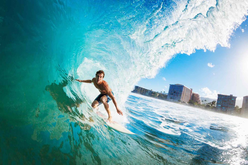 surfing in Hawaii